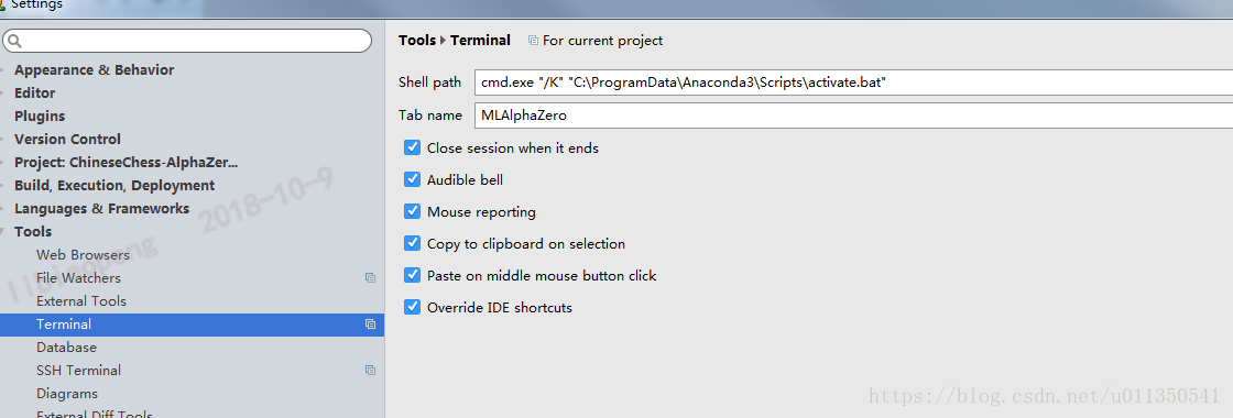 Windows pycharm4.0.4 Terminal使用Anaconda 的Prompt