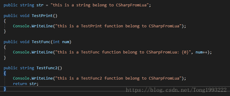 C#测试代码如下：