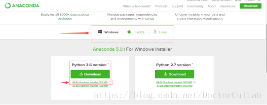 Anaconda3下载界面