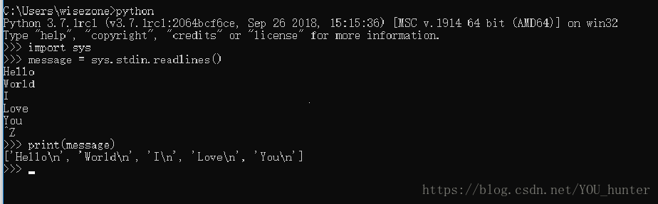 Python交互式中sys Stdin Readlines 输入与输出 You Hunter的博客 程序员宝宝 程序员宝宝