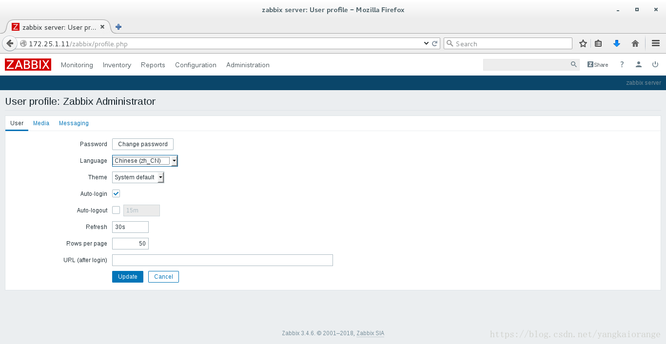 Zabbix default login password