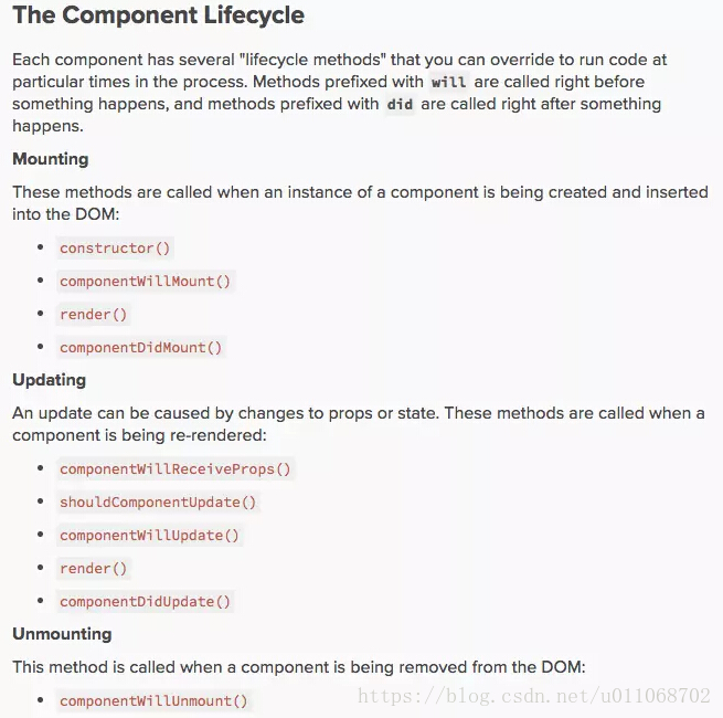 React Native之组件(Component)生命周期学习笔记