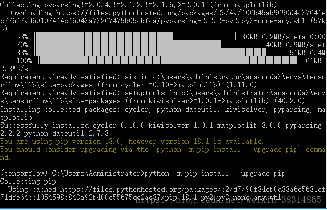 TensorFlow下安装matplotlib模块