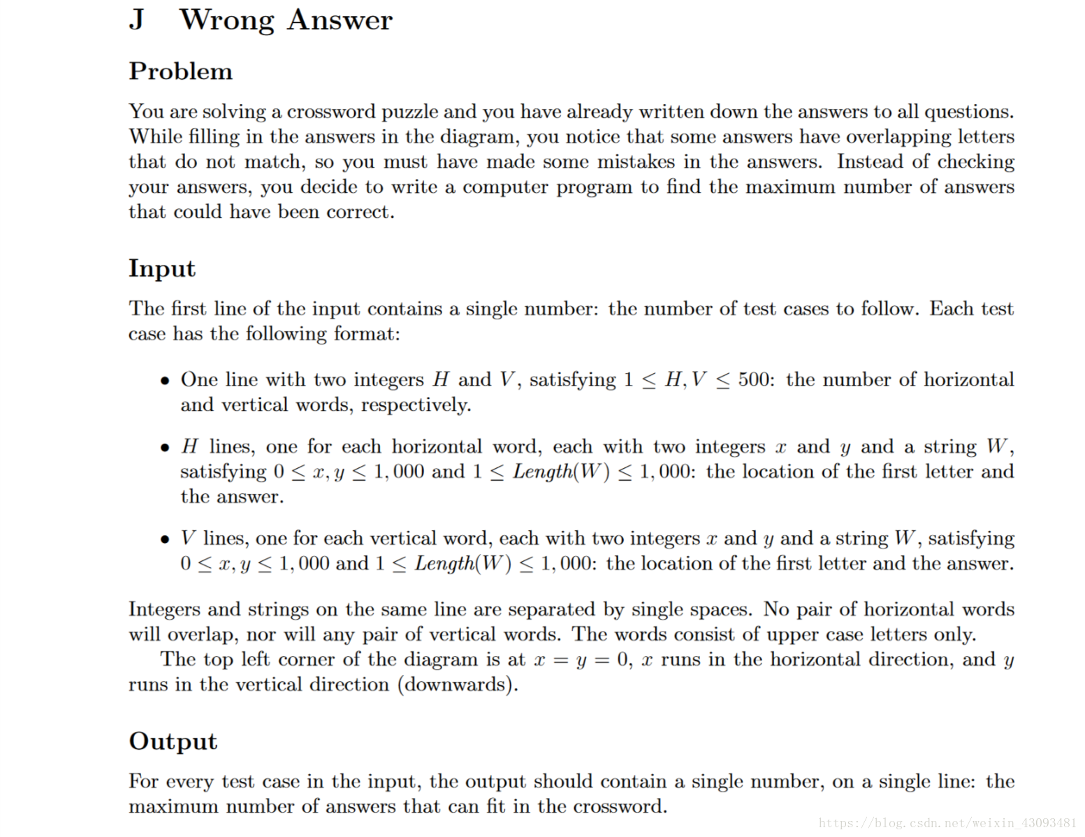 Bapc 10 Gym j J Wrong Answer 二分图最大独立集 Ogmx的博客 Csdn博客