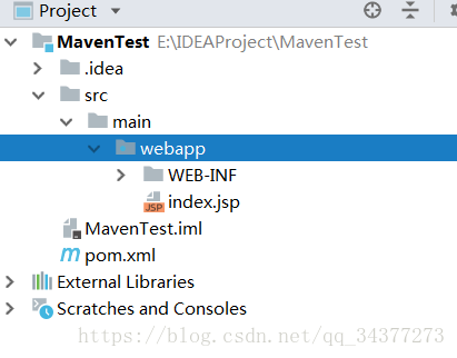 IDEA创建maven的web项目时，main文件夹下没有java，resources目录等源文件夹
