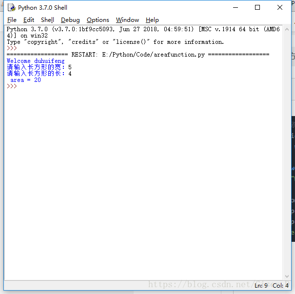 Python计算长方形面积 带参数函数demo Ytouch Csdn博客 Python计算长方形面积的代码