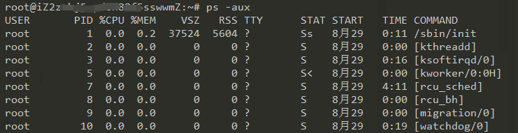 Linux中查看进程状态信息