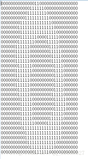 手写数字0像素矩阵